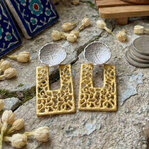 18K Gold Plated Exclusive Artisan Turkish Statement Earrings ✨ Bold & Elegant